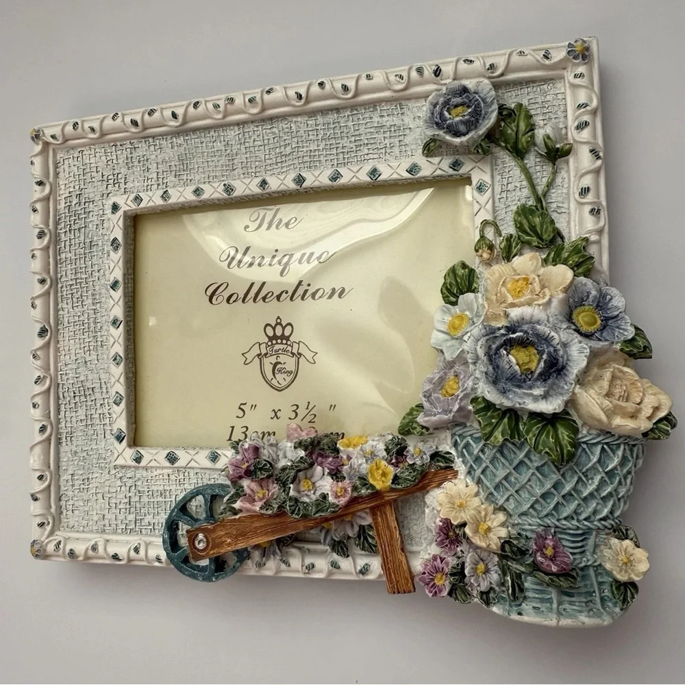 Giovanni Turtle King Unique Collection Flower Garden Wagon Blue Picture Frame